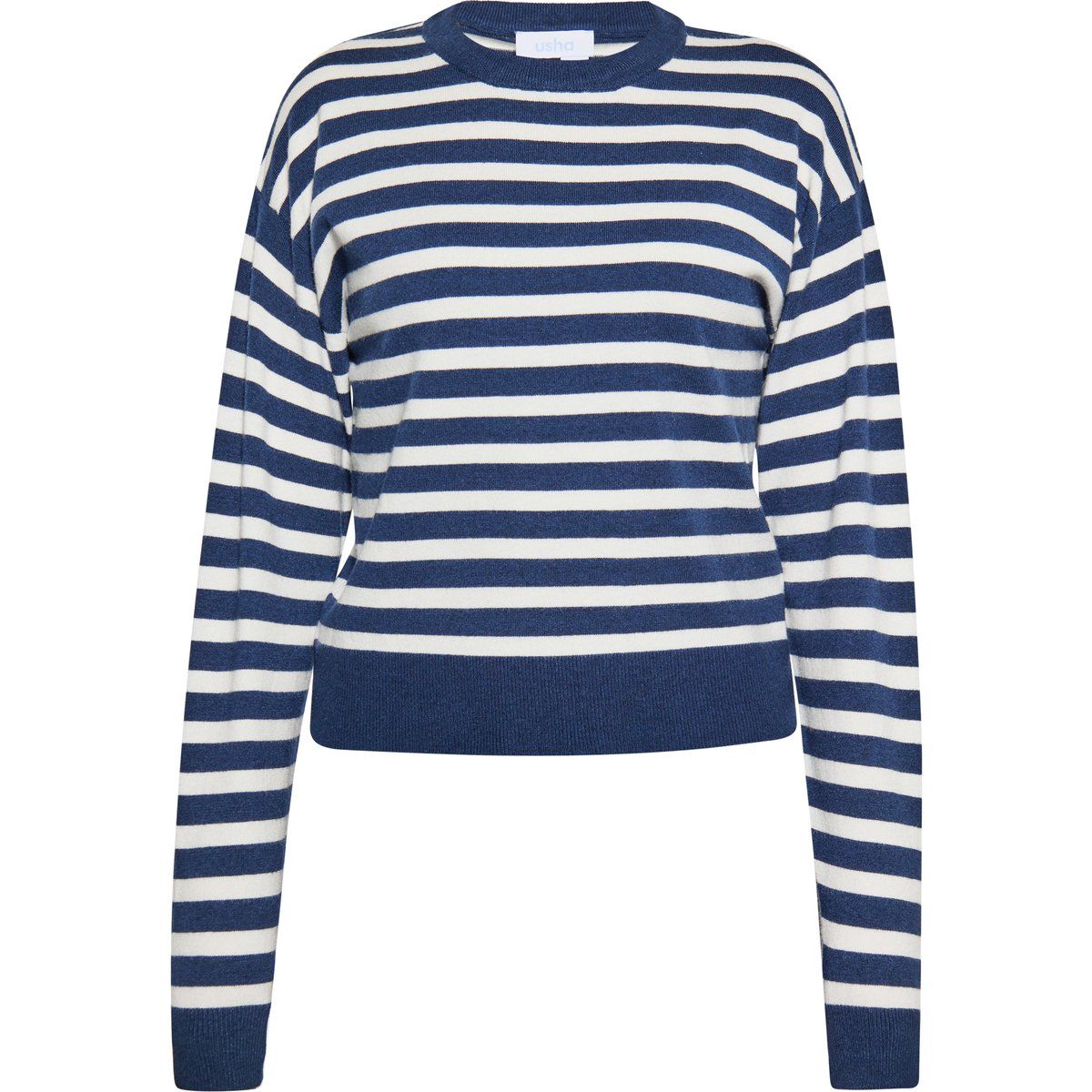 Gestreifter Rundhalspullover im Marine-Look