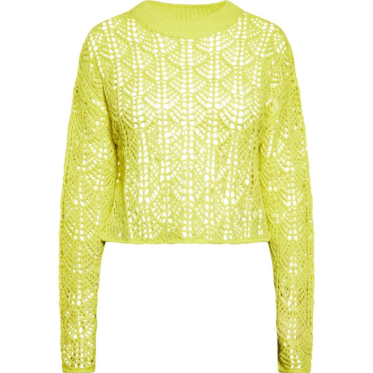 Cropped-Strickpullover mit Lochmuster