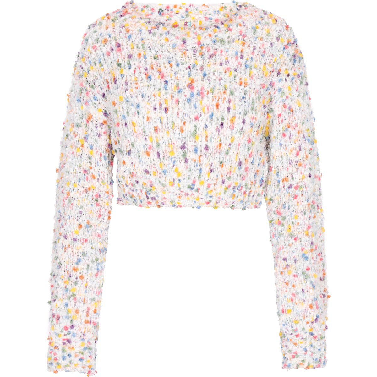 Strukturierter Kurzpullover mit Sprenkelmuster