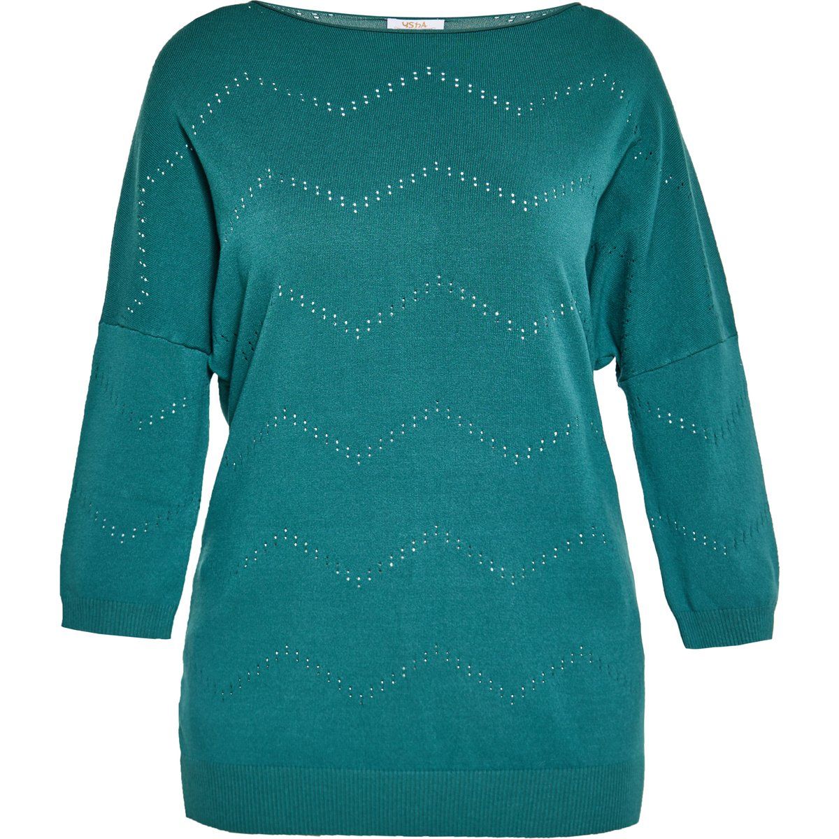 Lockerer Strickpullover mit Zickzack-Lochmuster