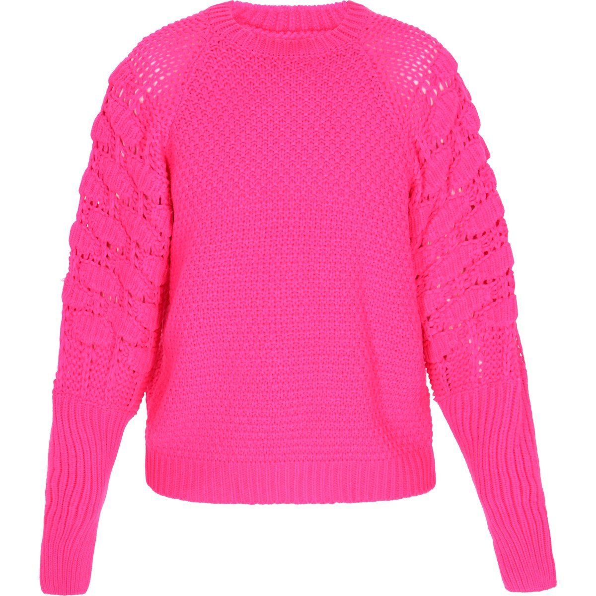 Strukturierter Raglanpullover mit Laternenärmeln