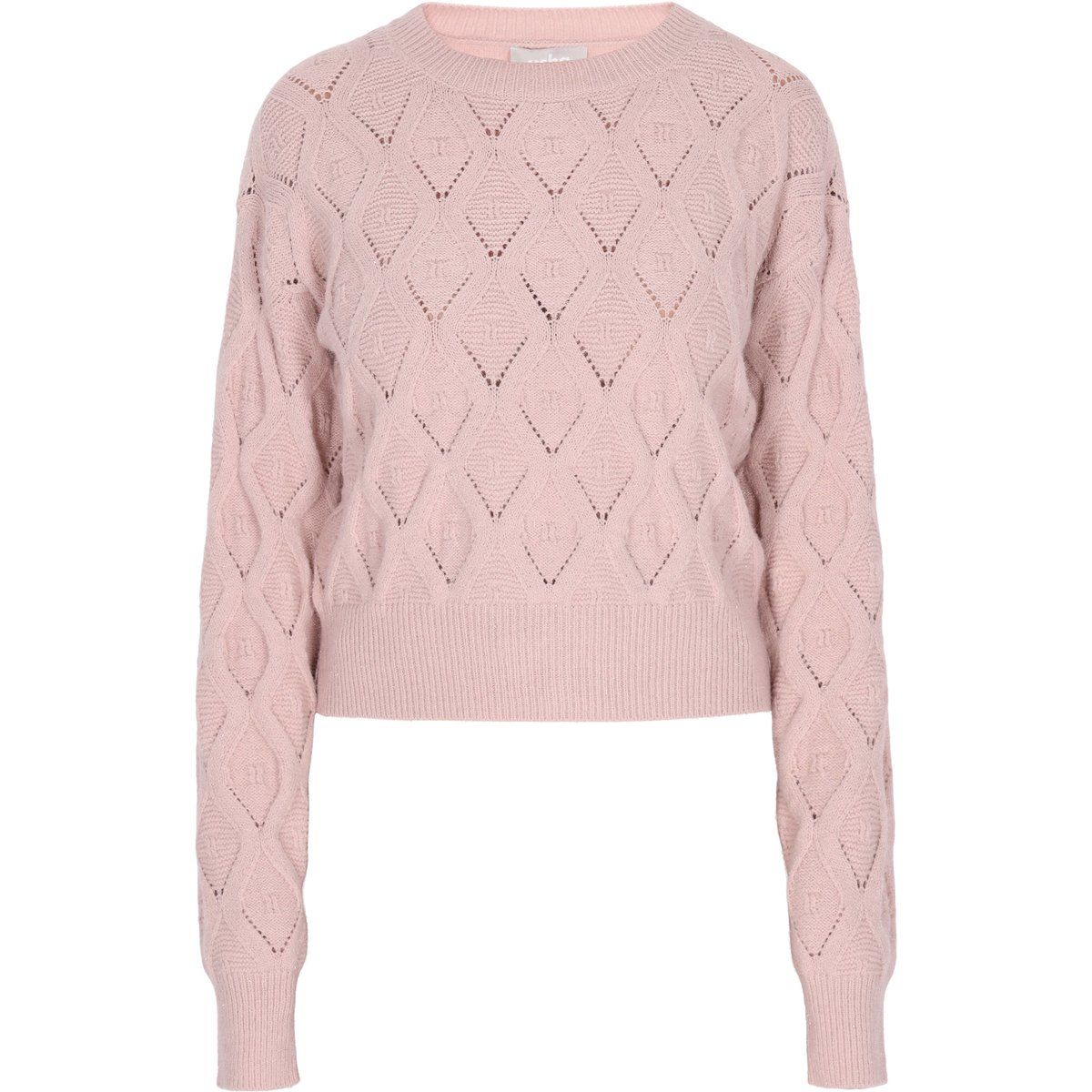 Kurzer Strickpullover mit Rautenmuster