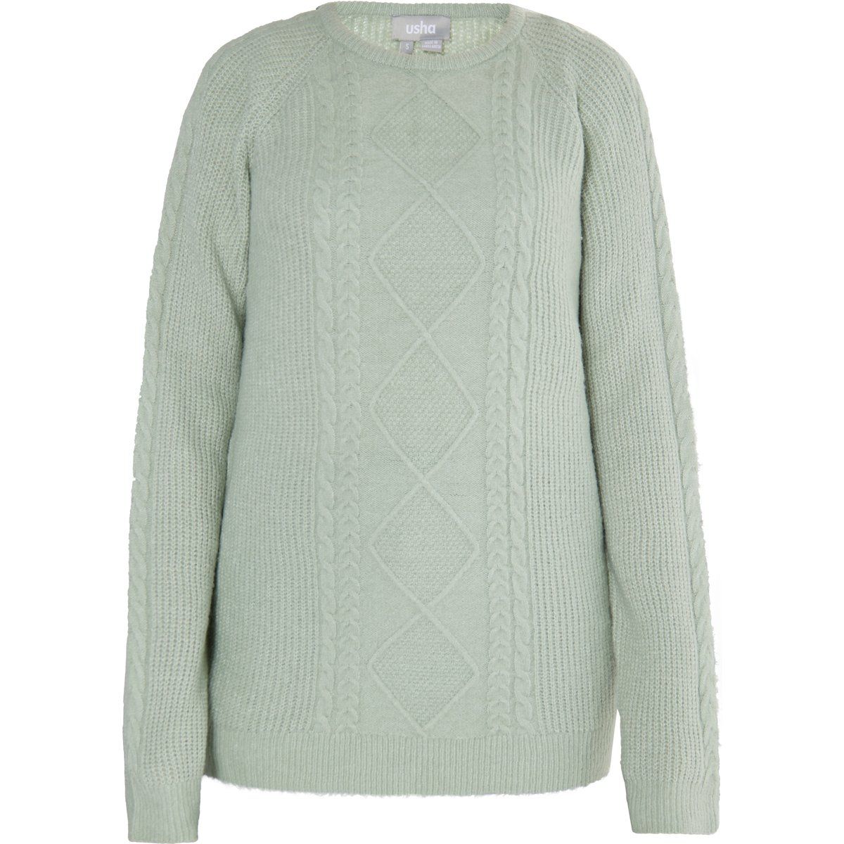 Strukturierter Zopfstrick-Pullover