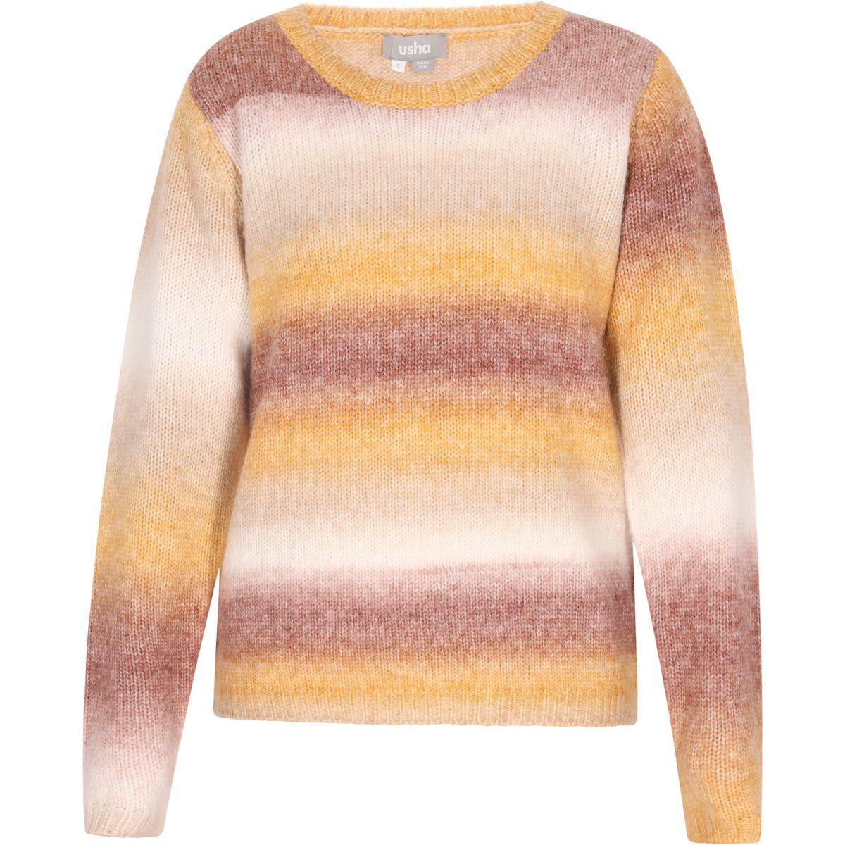 Lockerer Strickpullover mit Ombré-Streifen