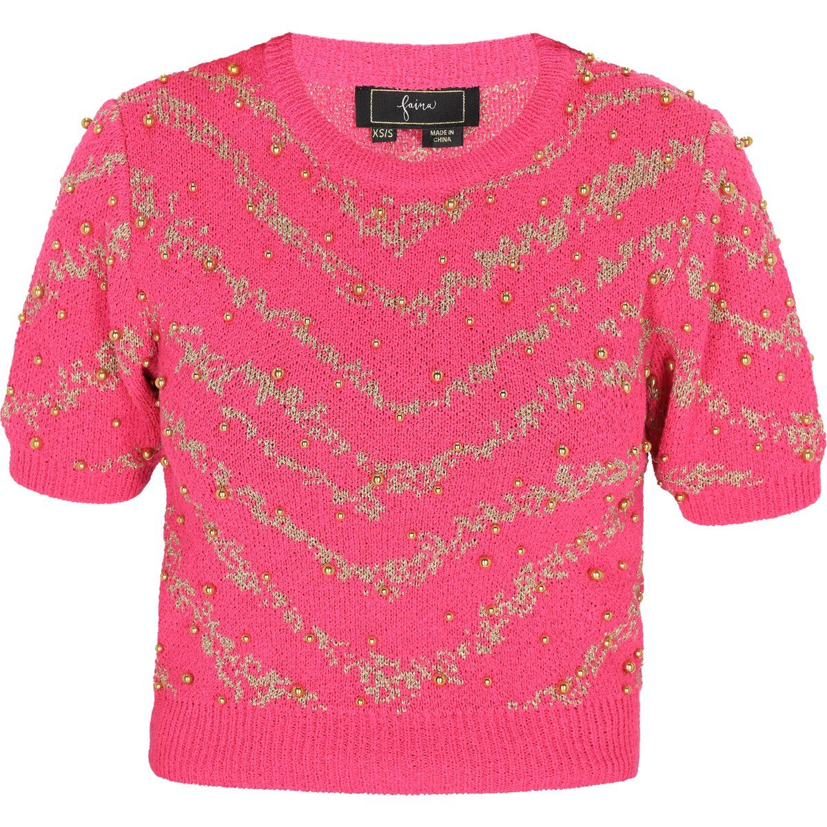 Verzierter Strickpullover mit Zickzack-Muster