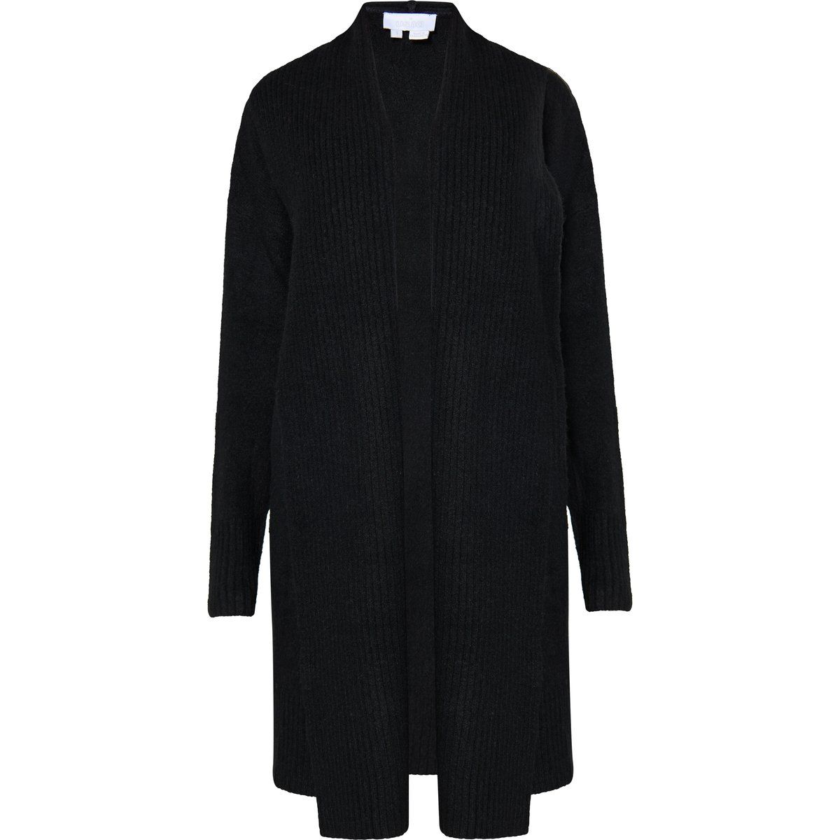 Relaxter gerippter Longcardigan ohne Verschluss
