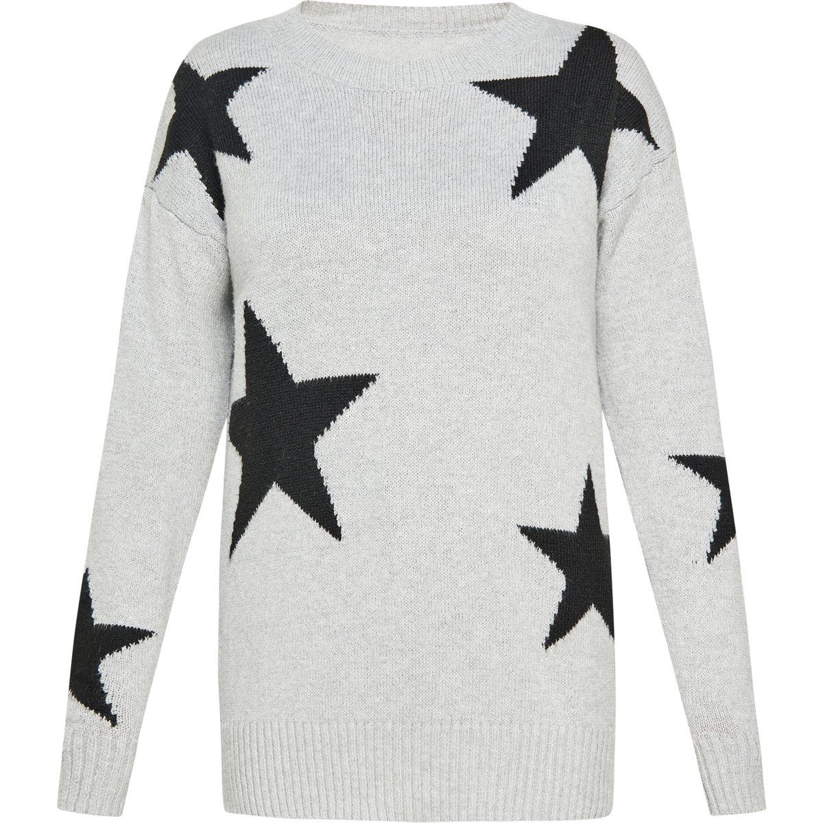 Oversized Strickpullover mit Sternenmuster