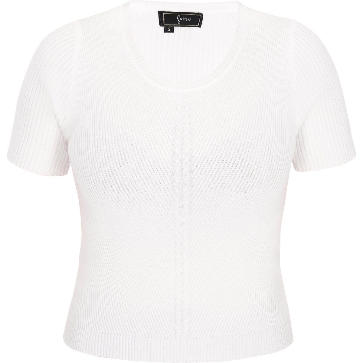 Kurzarm-Strickpullover mit Rippenstruktur
