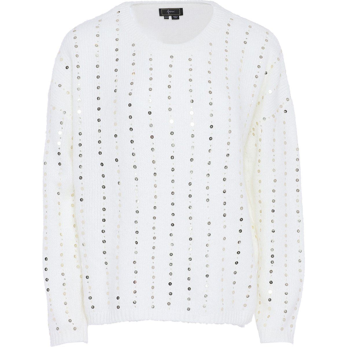Strickpullover mit Pailletten-Verzierung