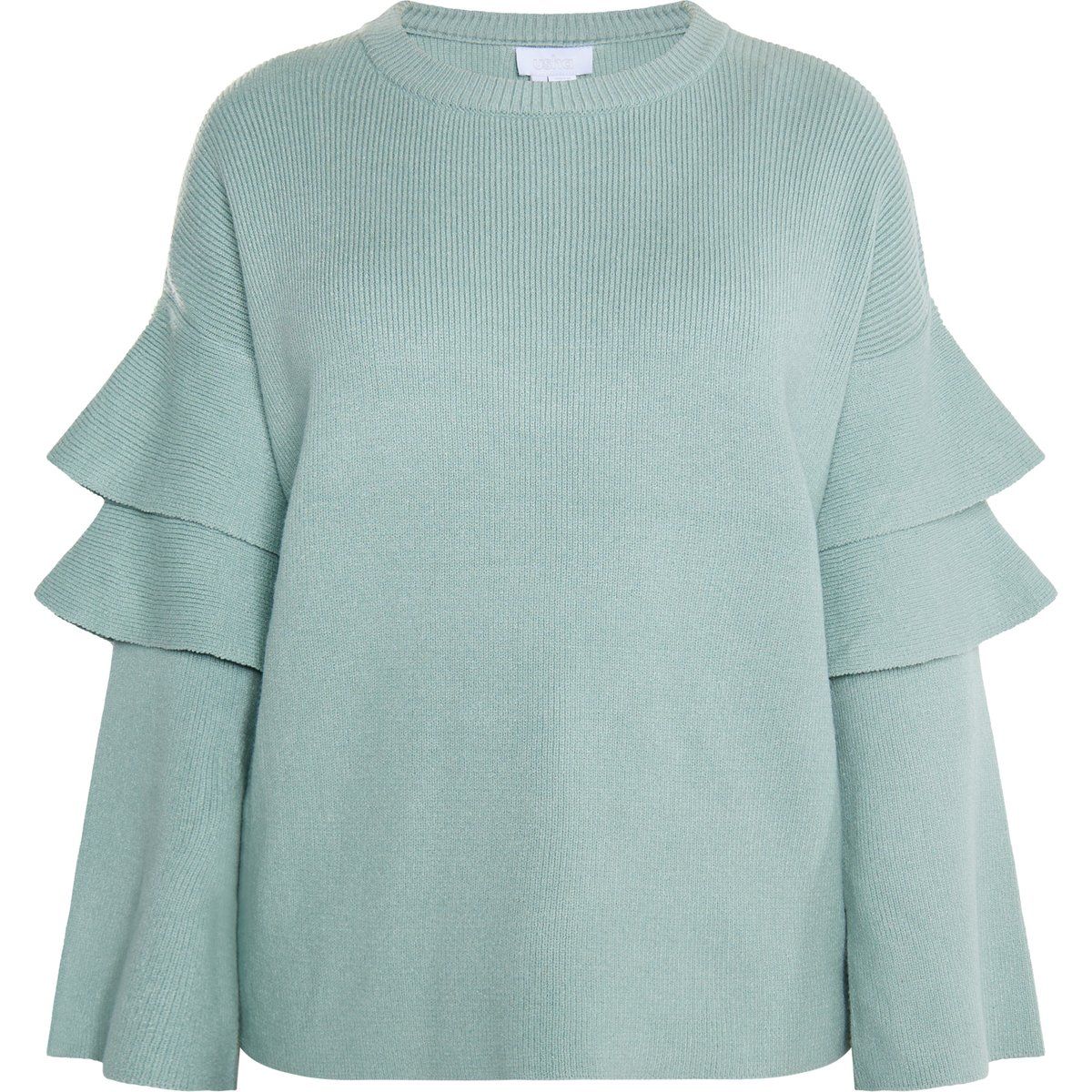 Pullover mit gestuften Ärmelvolants