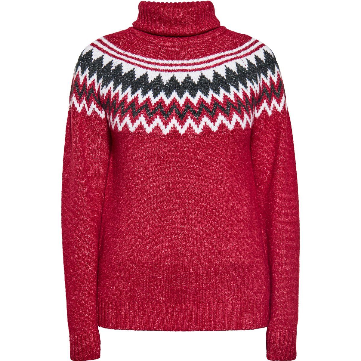 Festlicher Rollkragenpullover mit Norwegermuster
