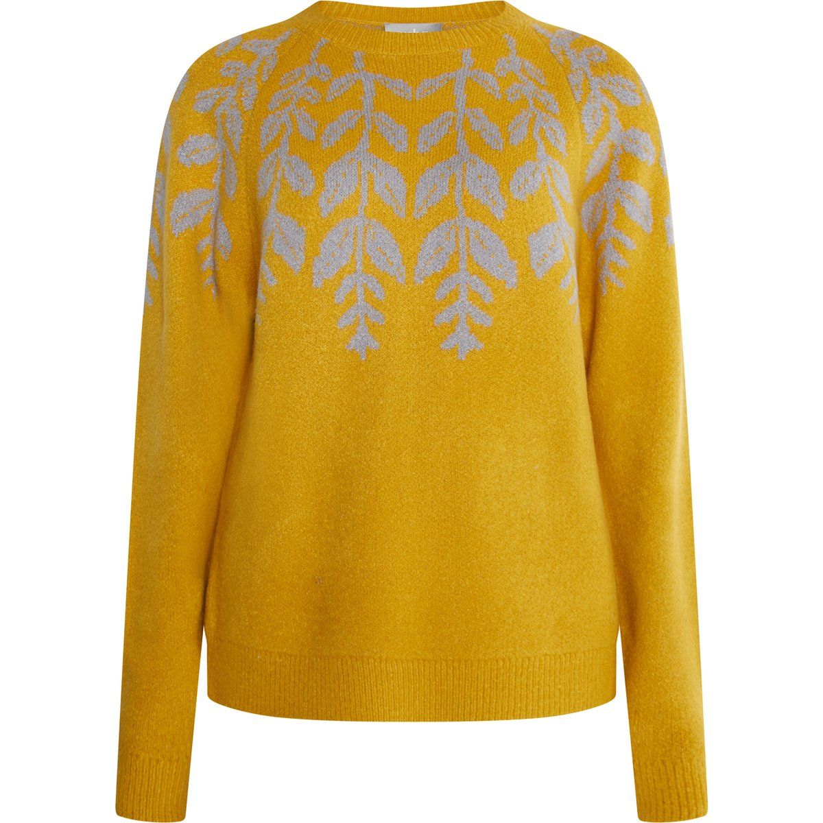 Strickpullover mit floralem Intarsien-Muster