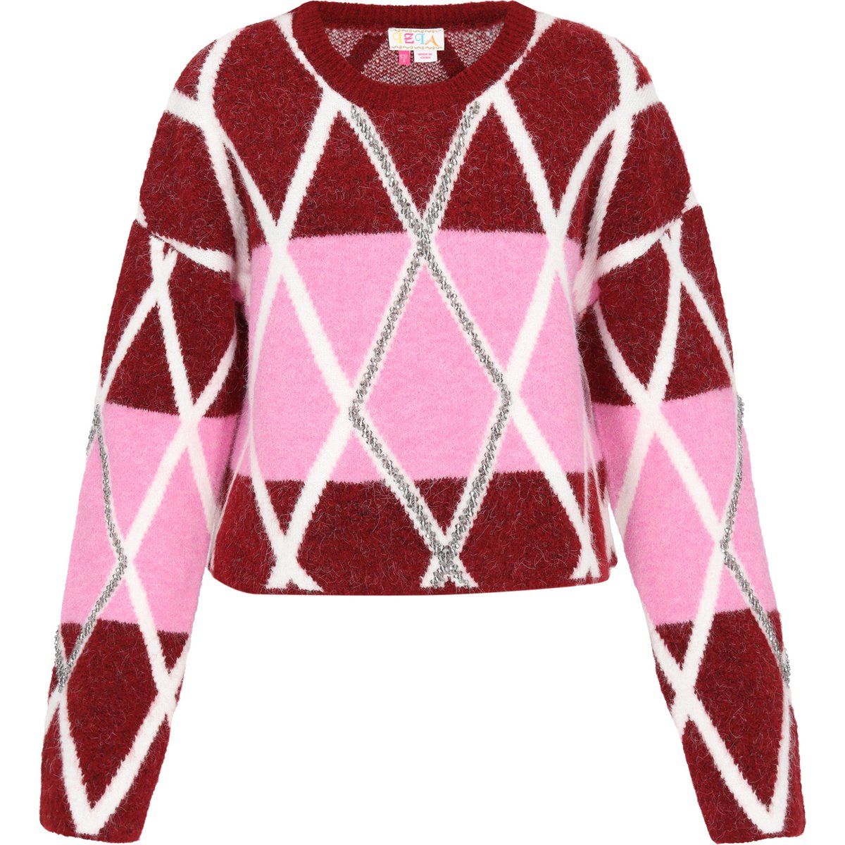 Schimmernder Argyle Strickpullover im Relaxed-Fit