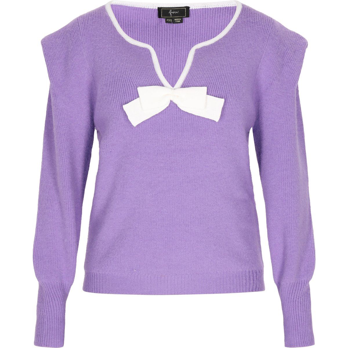 Eleganter V-Ausschnitt Pullover mit Schleife