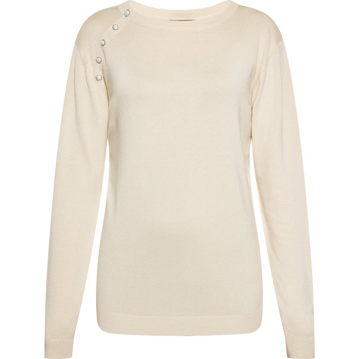Feinstrickpullover mit Schulterknöpfen