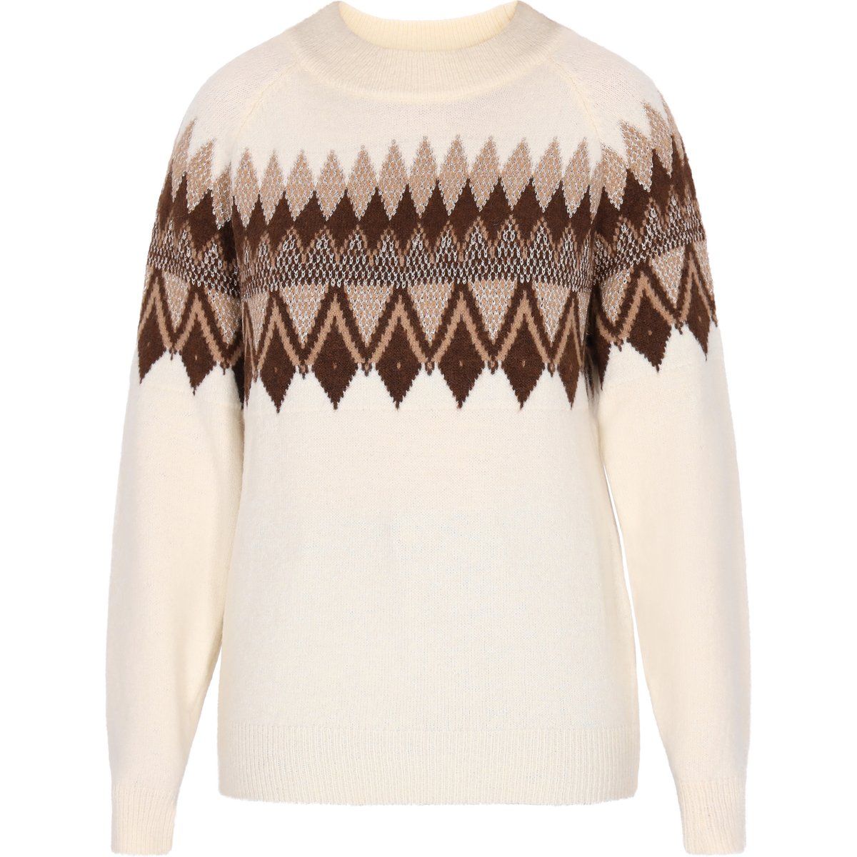 Strickpullover mit geometrischem Norwegermuster