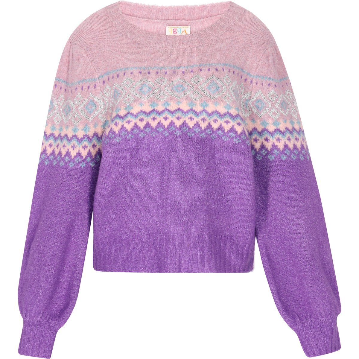 Strickpullover mit geometrischem Nordik-Muster