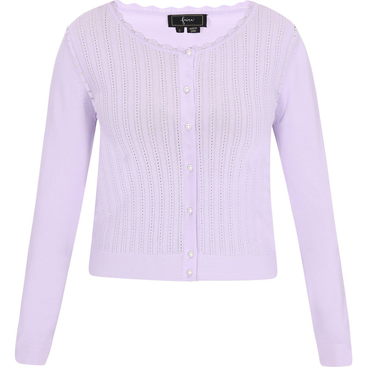 Feminine Rippstrickjacke mit Cut-Outs