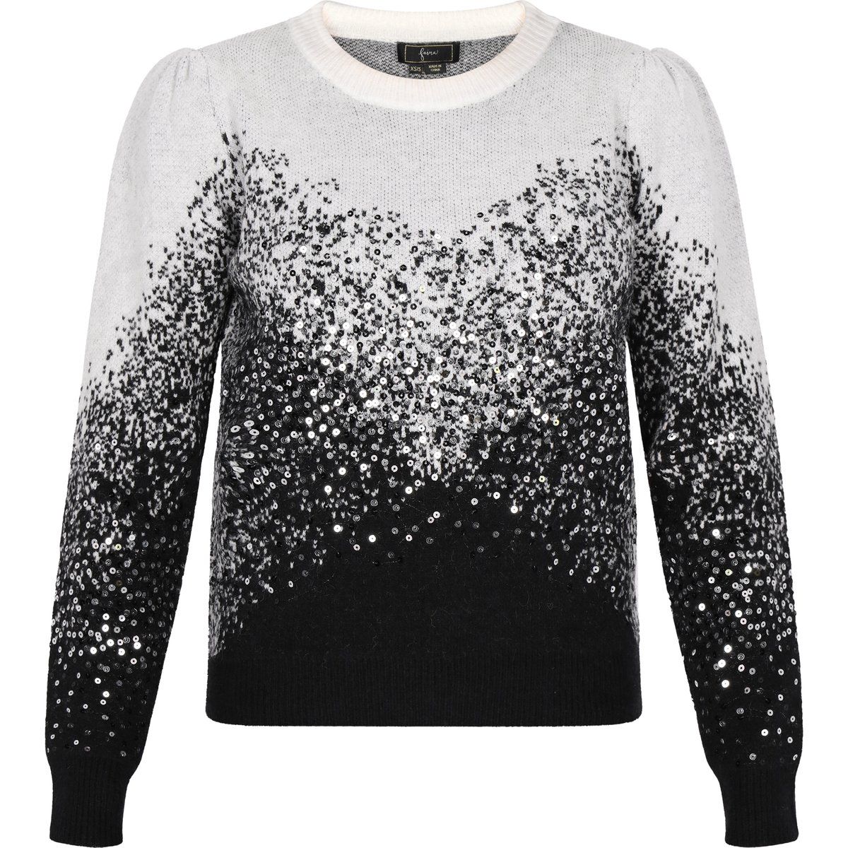 Paillettenbesetzter Ombre-Strickpullover