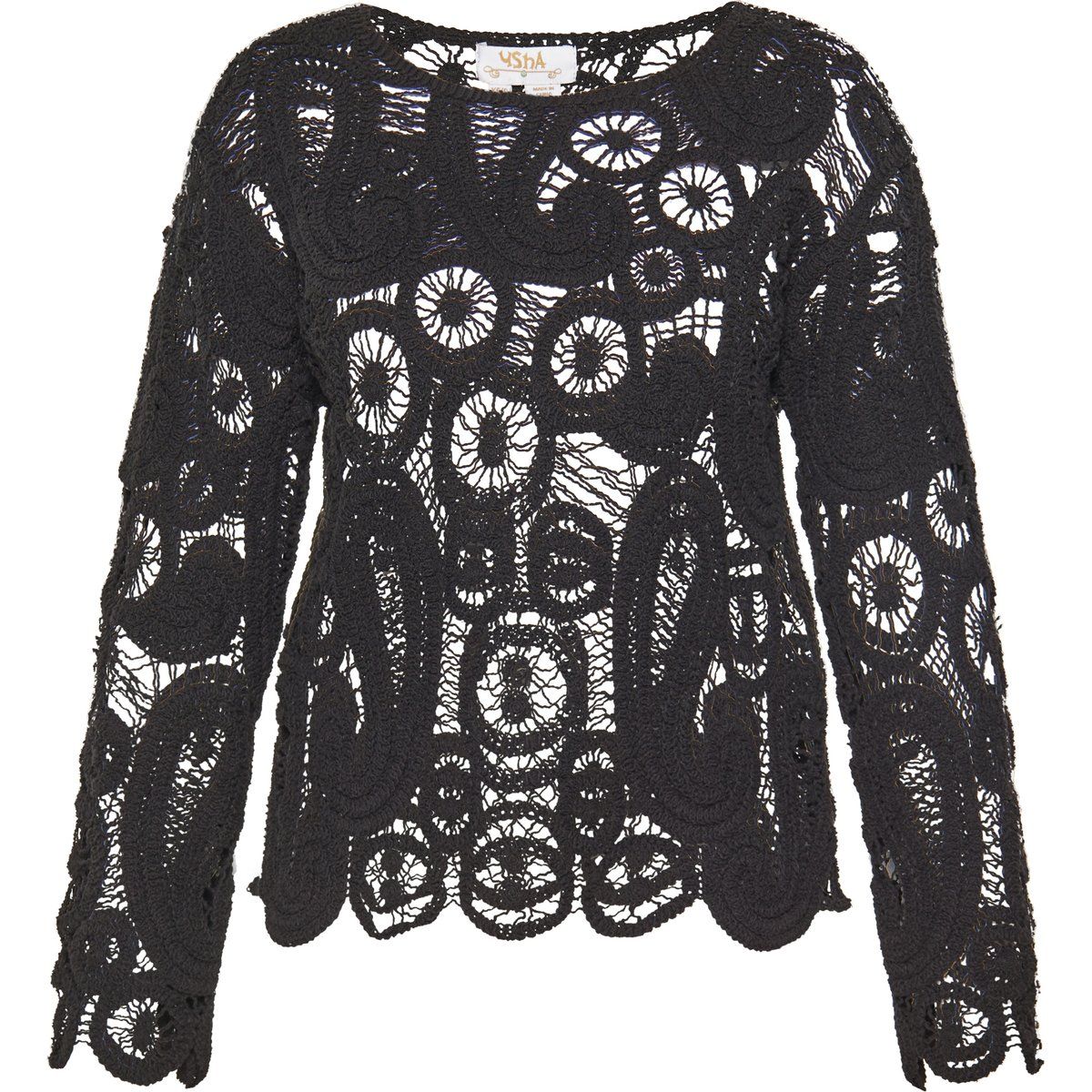 Aufwendiger Ajour-Strick Statement-Pullover