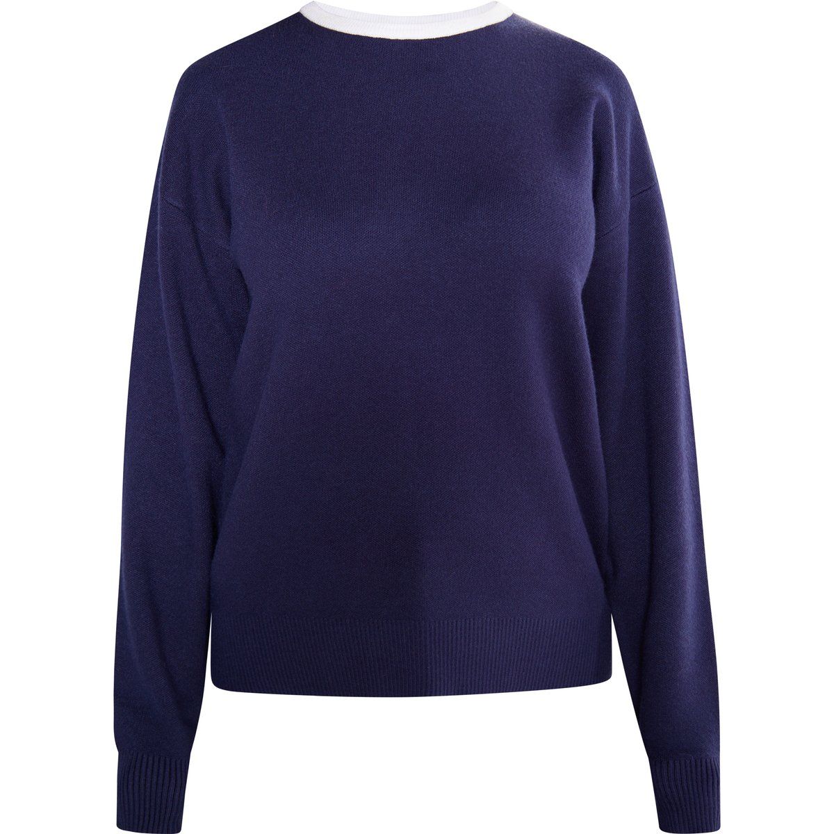 Feinstrickpullover mit Kontrastkragen