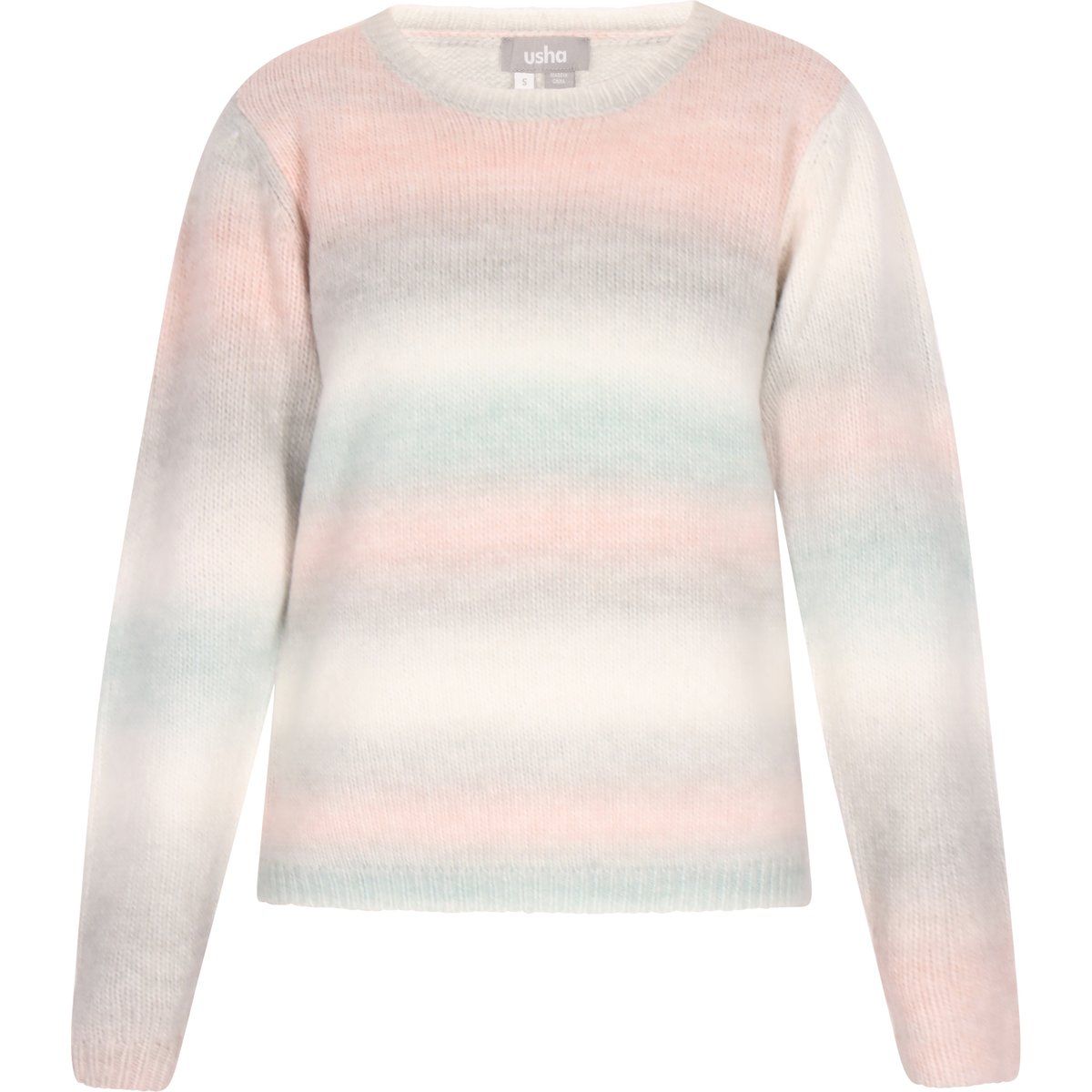 Strickpullover mit pastellfarbenen Ombré-Streifen