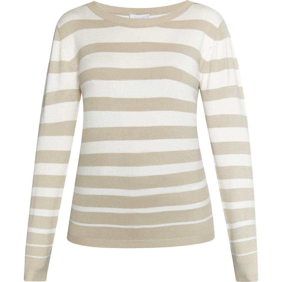 Gestreifter Strickpullover mit U-Boot-Ausschnitt