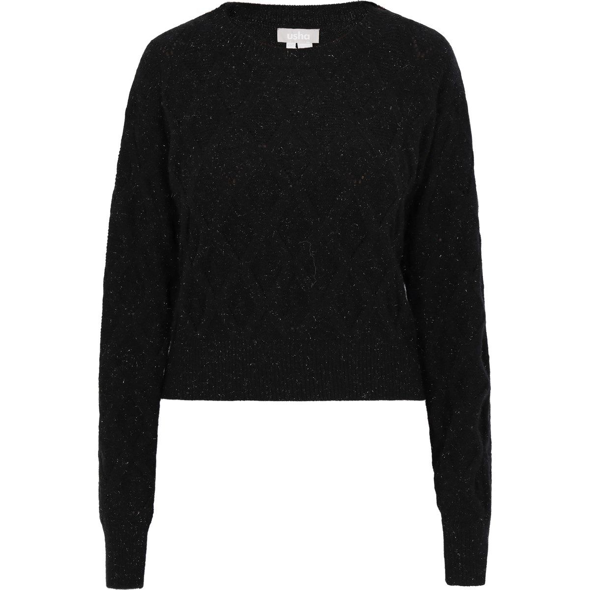 Verkürzter Pullover mit Rautenmuster