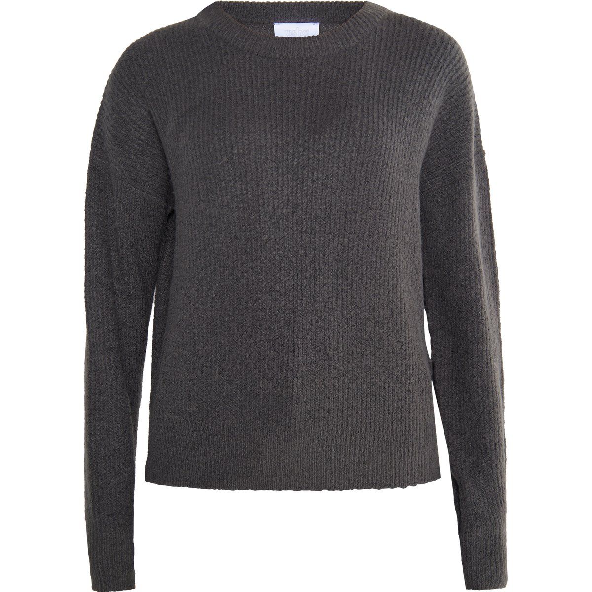 Klassischer Rippstrick-Pullover mit Rundhals