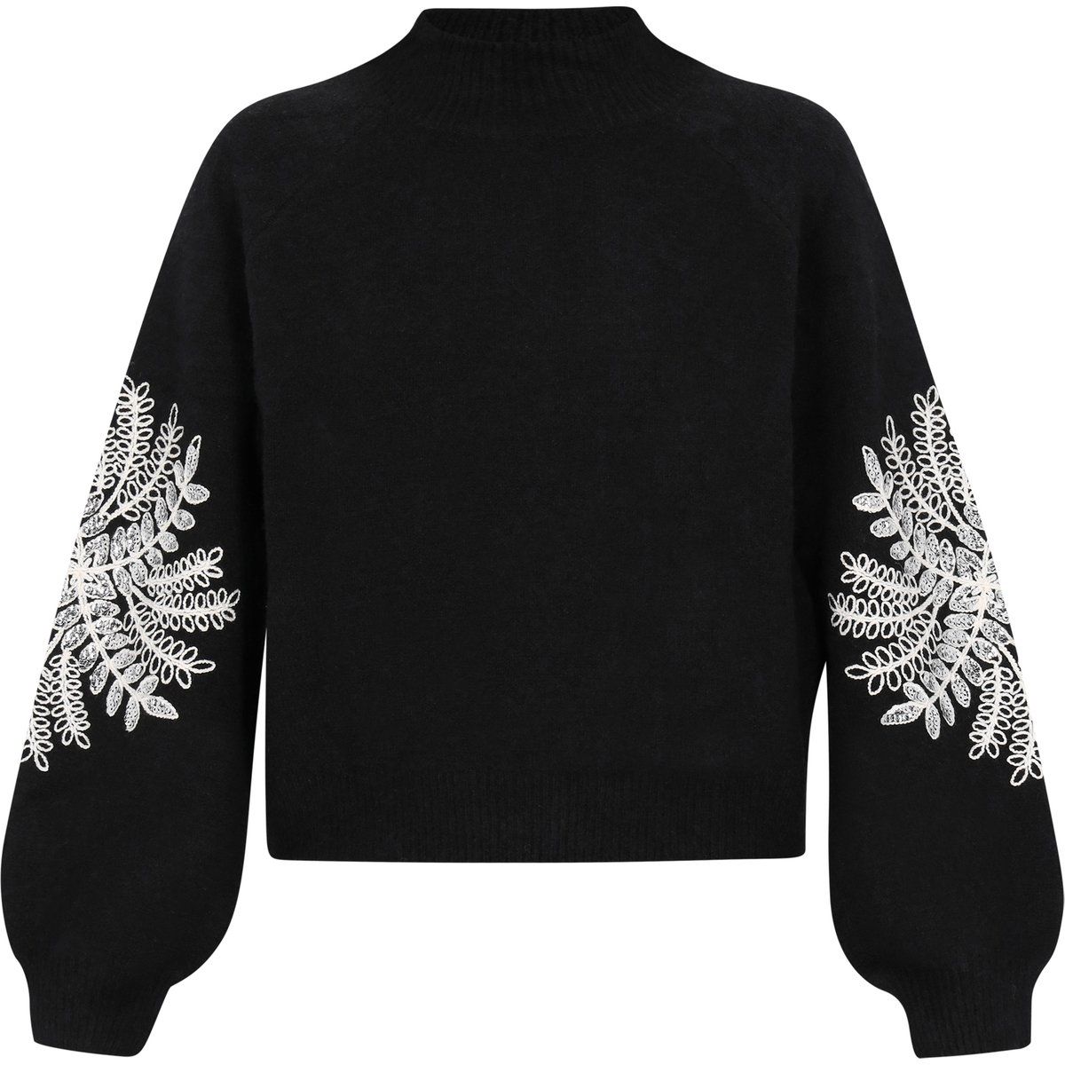 Boho-Pullover mit floraler Stickerei