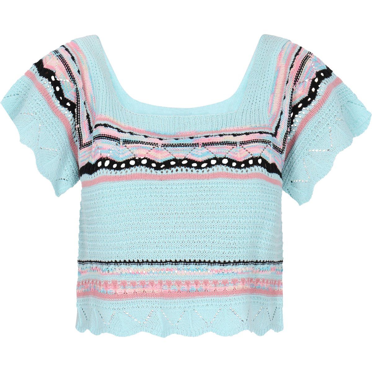Boho Stricktop im Crochet-Look