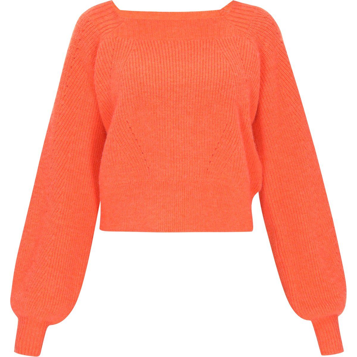Cropped-Strickpullover mit quadratischem Ausschnitt
