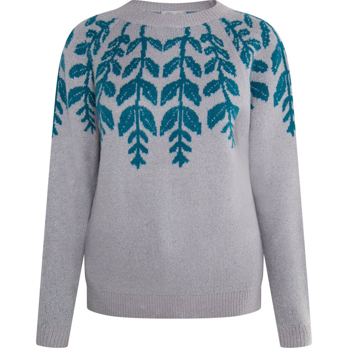 Strickpullover mit floralem Intarsienmuster