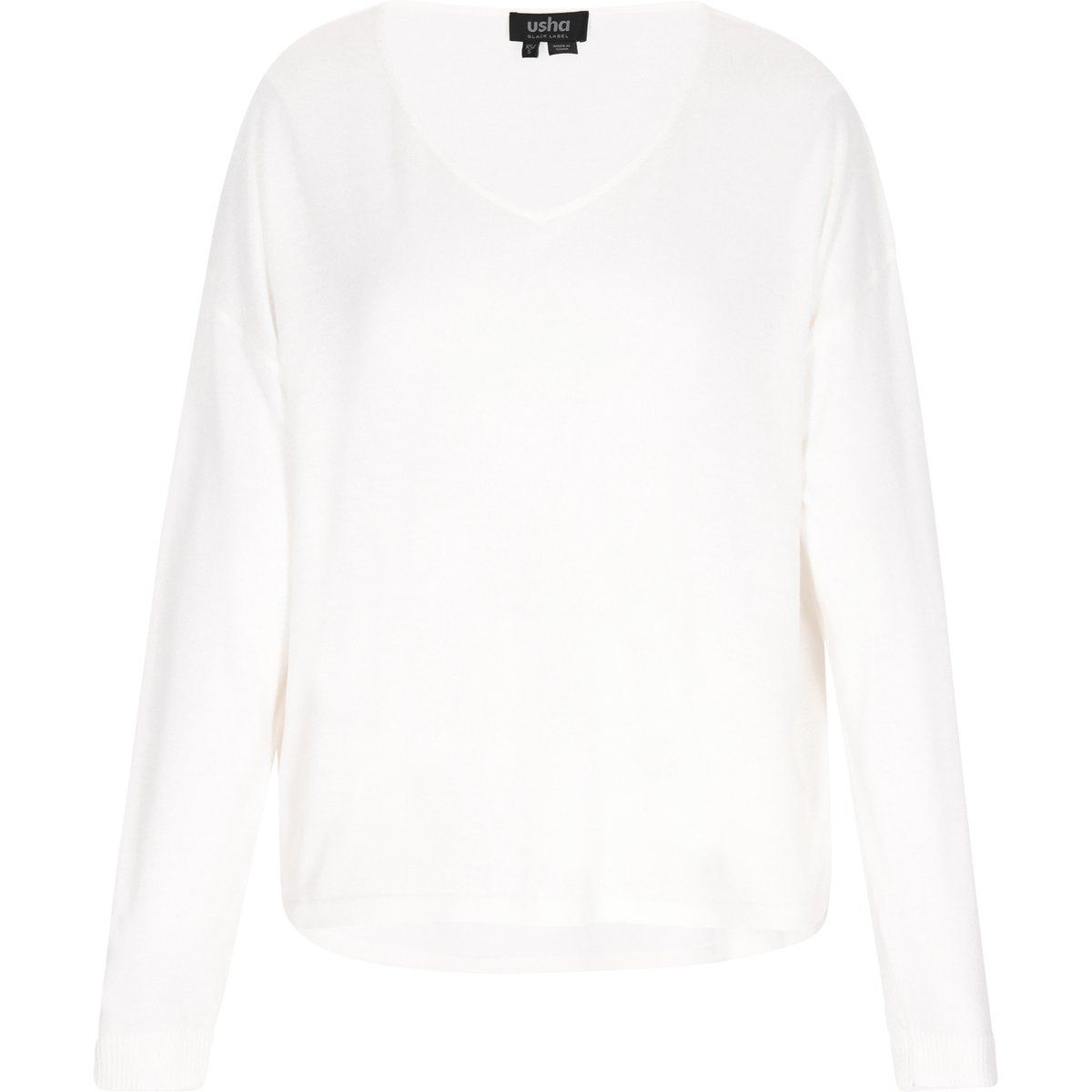 Lockerer Strickpullover mit V-Ausschnitt