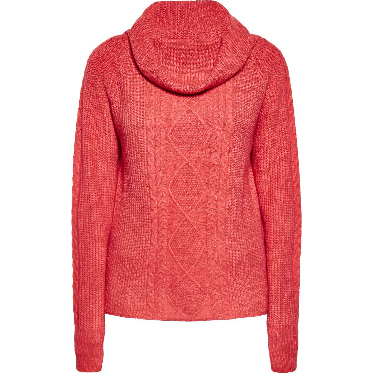 Strickpullover mit Schalkragen und Zopfmuster