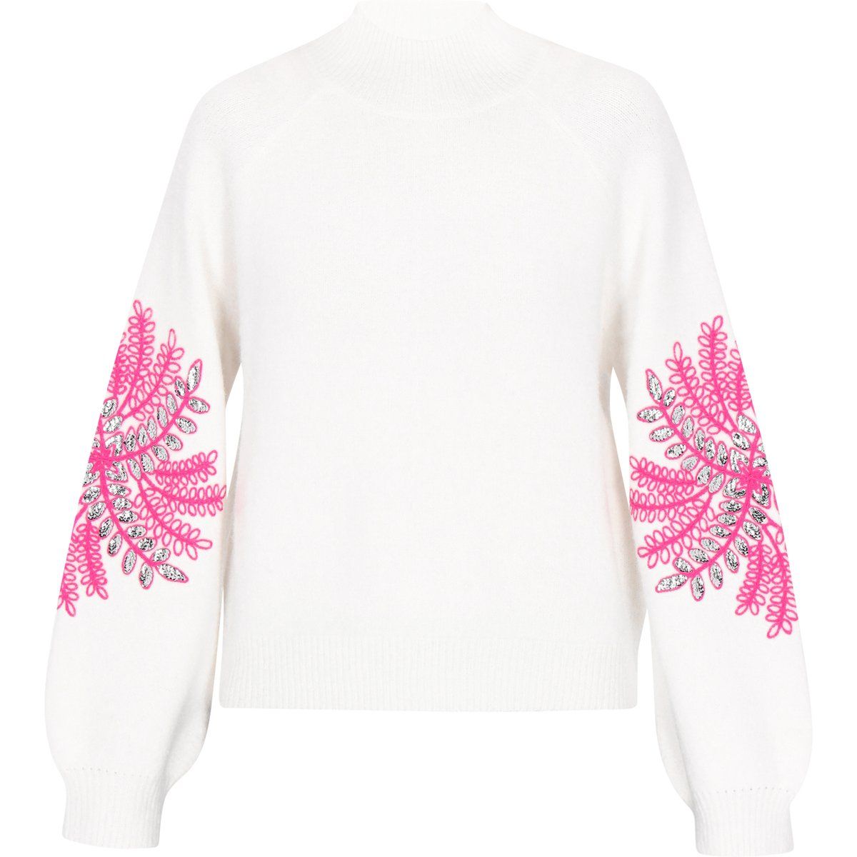 Boho-Pullover mit Blumenstickerei