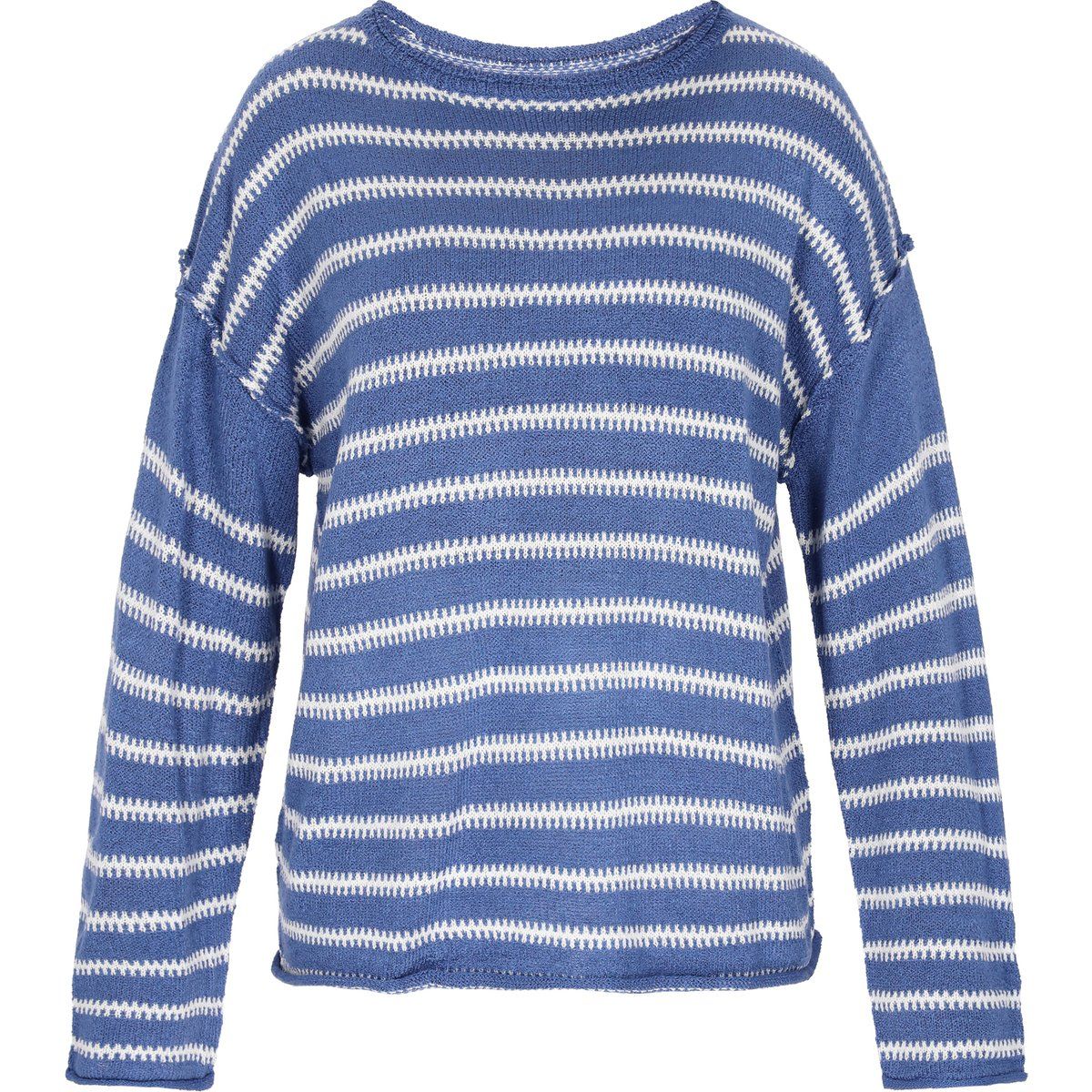 Gestreifter Pullover mit U-Boot-Ausschnitt