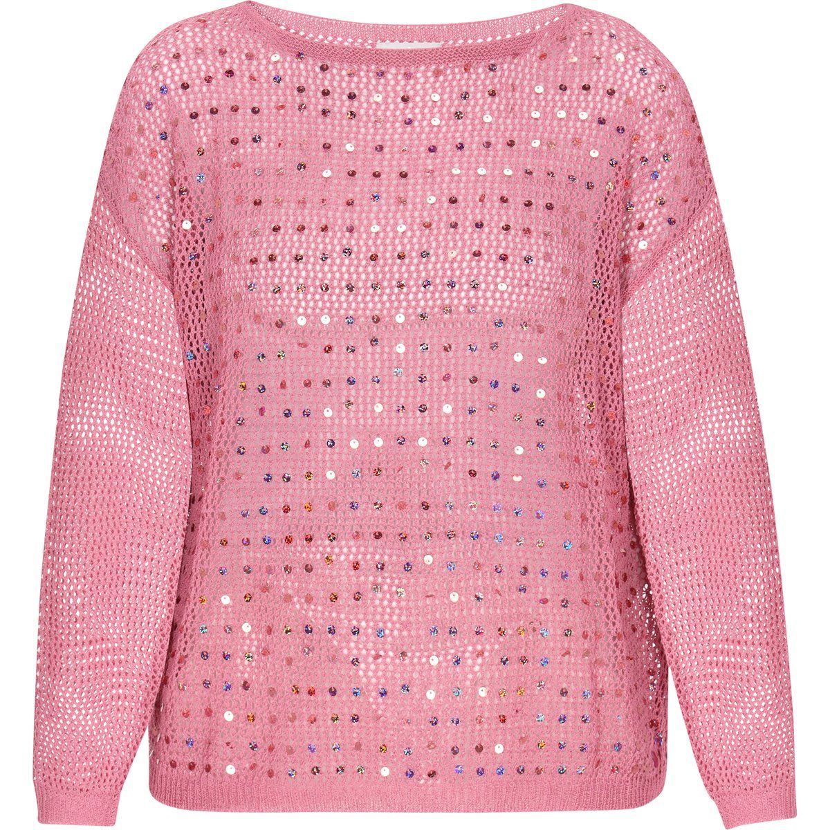 Netzpullover mit Pailletten-Verzierung