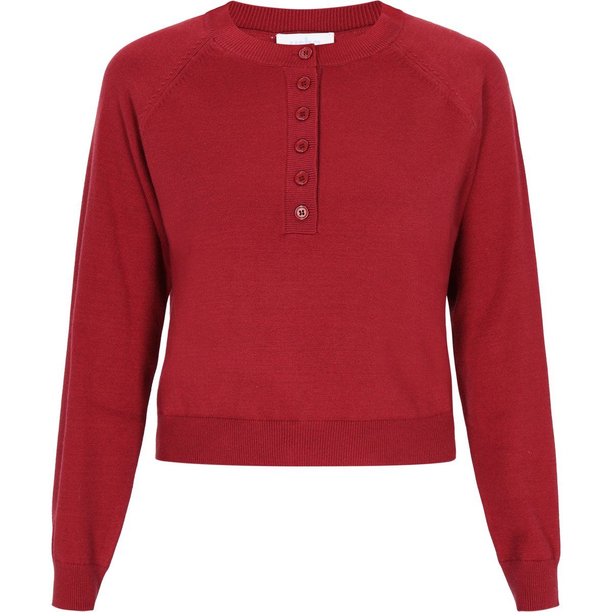 Klassischer Strick-Henley-Pullover