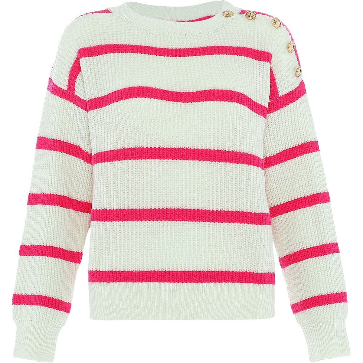 Gestreifter Pullover mit Schulterknöpfen