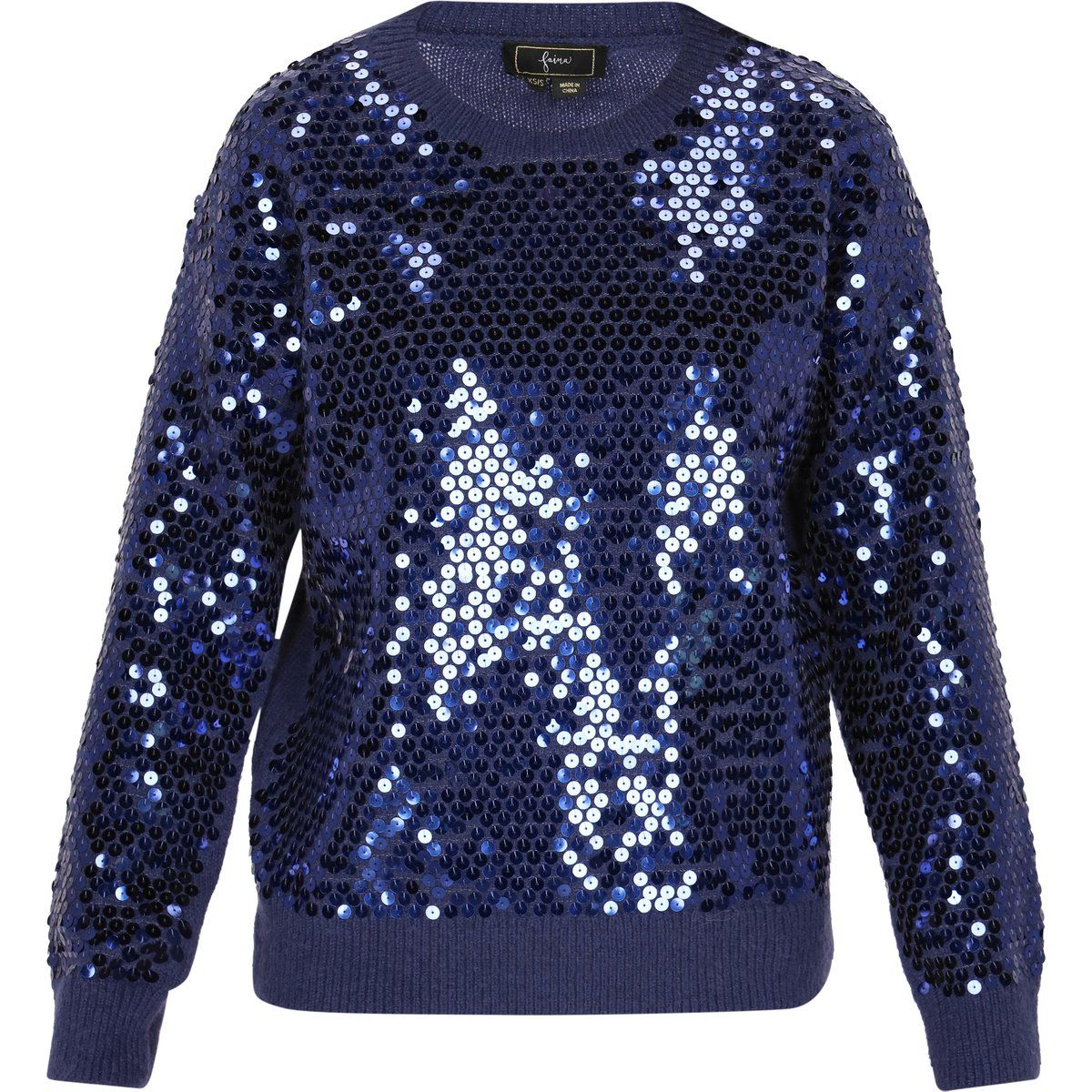 Schimmernder Strickpullover mit Pailletten-Farbverlauf