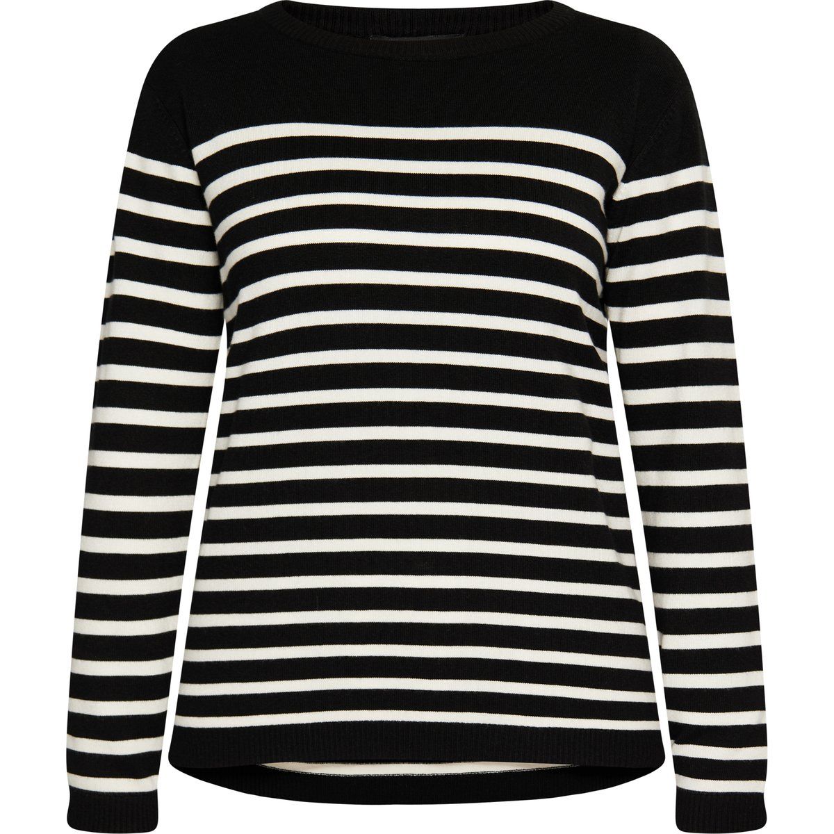 Klassischer gestreifter Rundhals-Strickpullover