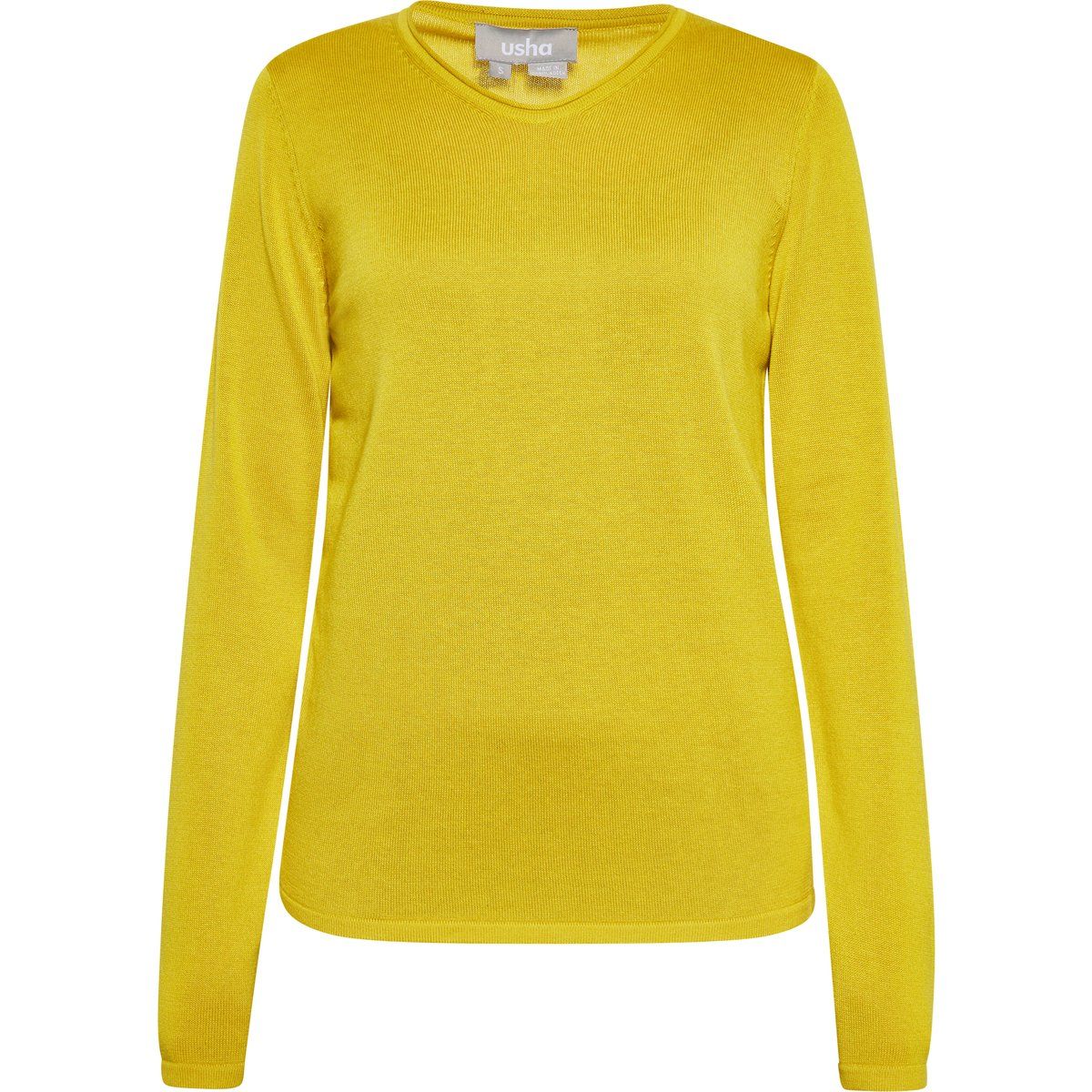 Körpernaher Feinstrickpullover mit Rundhalsausschnitt
