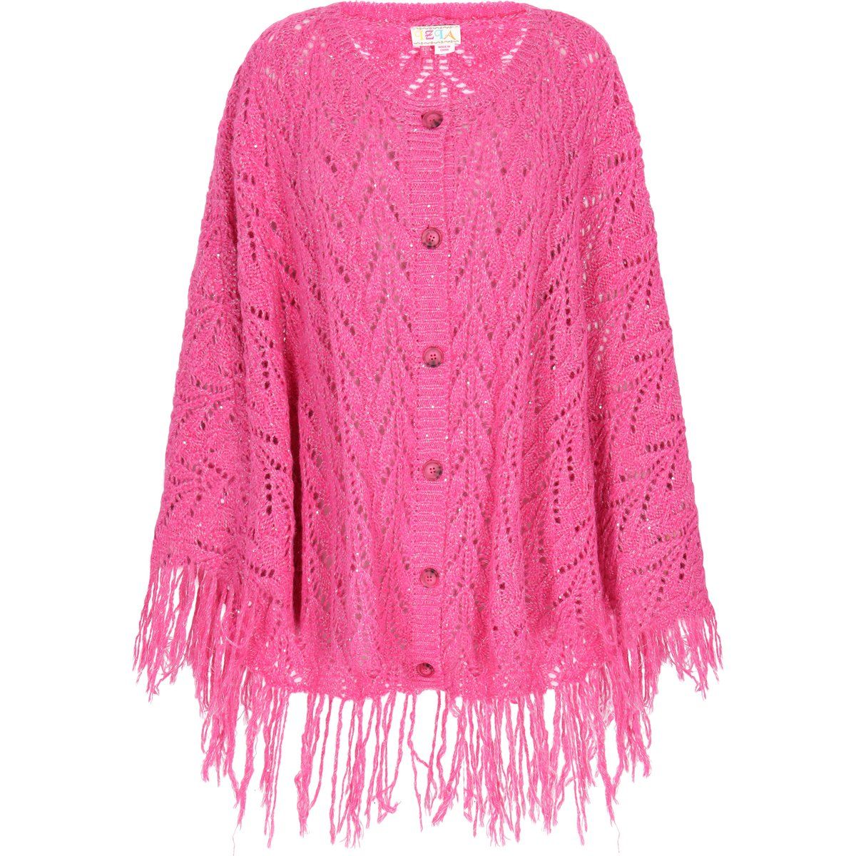 Poncho mit Pailletten und Fransen