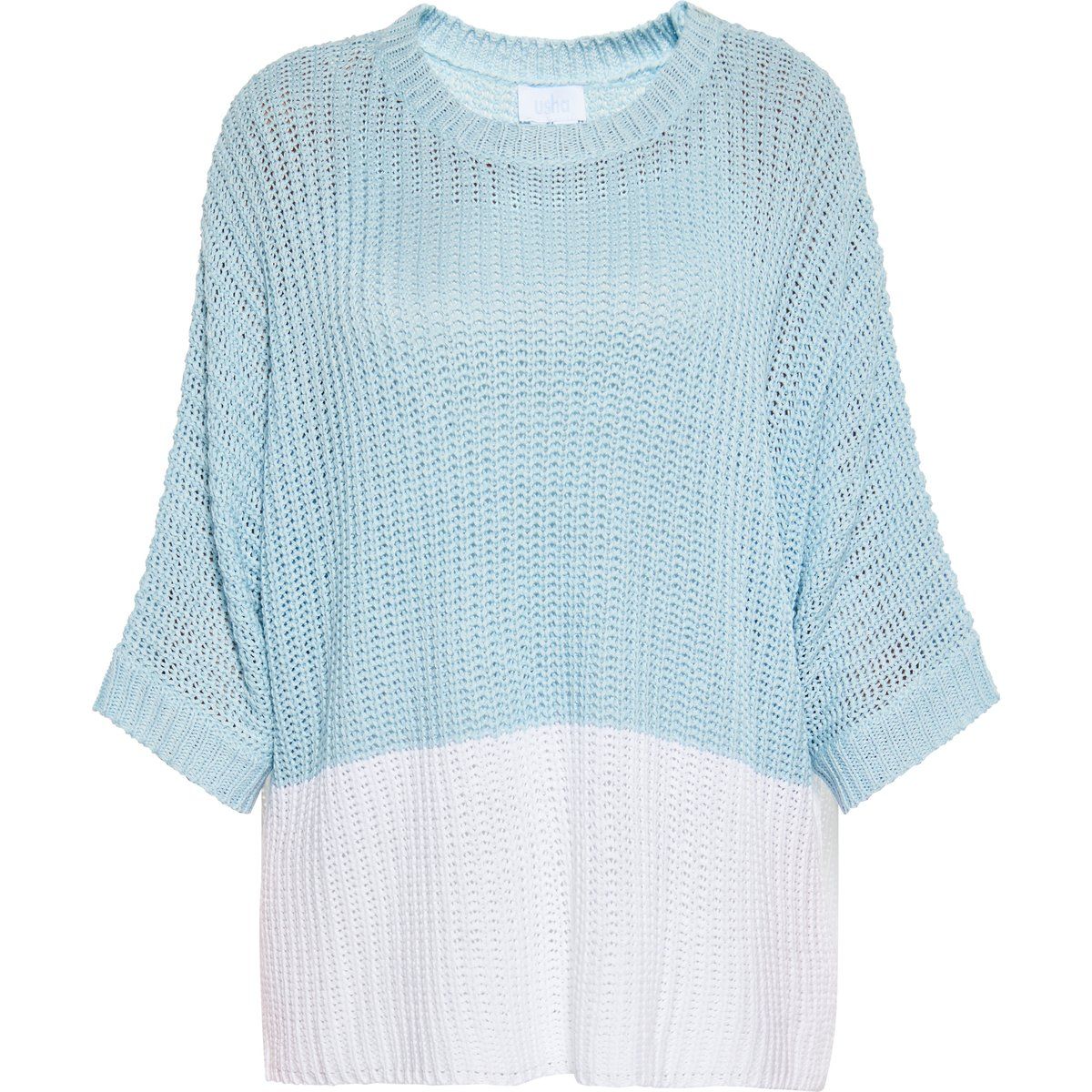 Lockerer Strickpullover mit Farbblock-Design