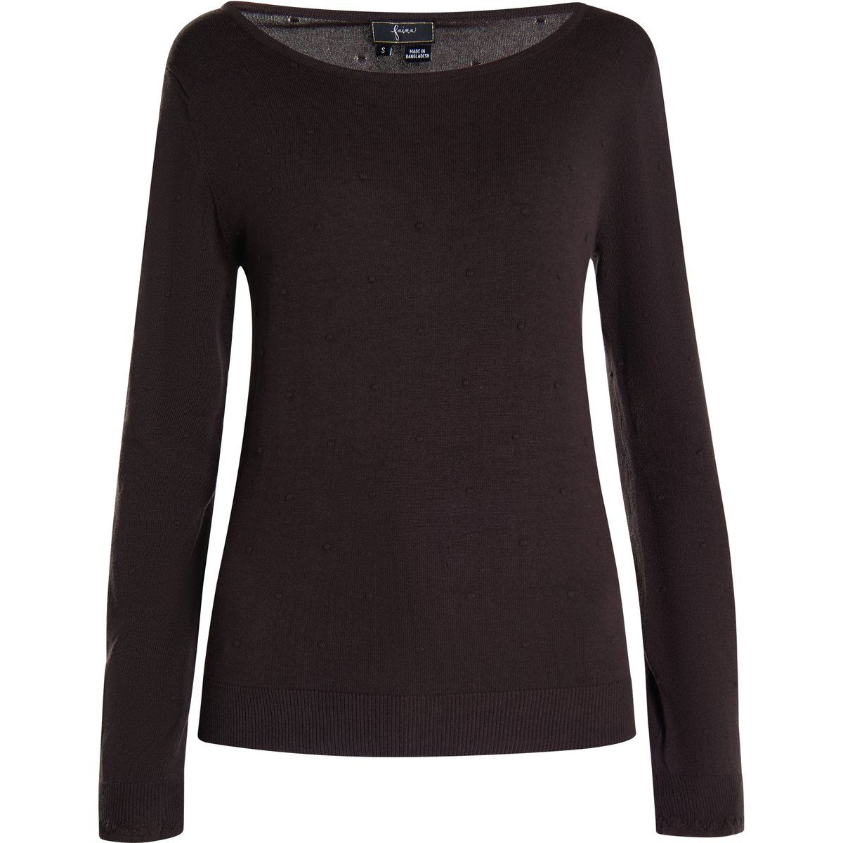 Strukturierter Strickpullover mit U-Boot-Ausschnitt