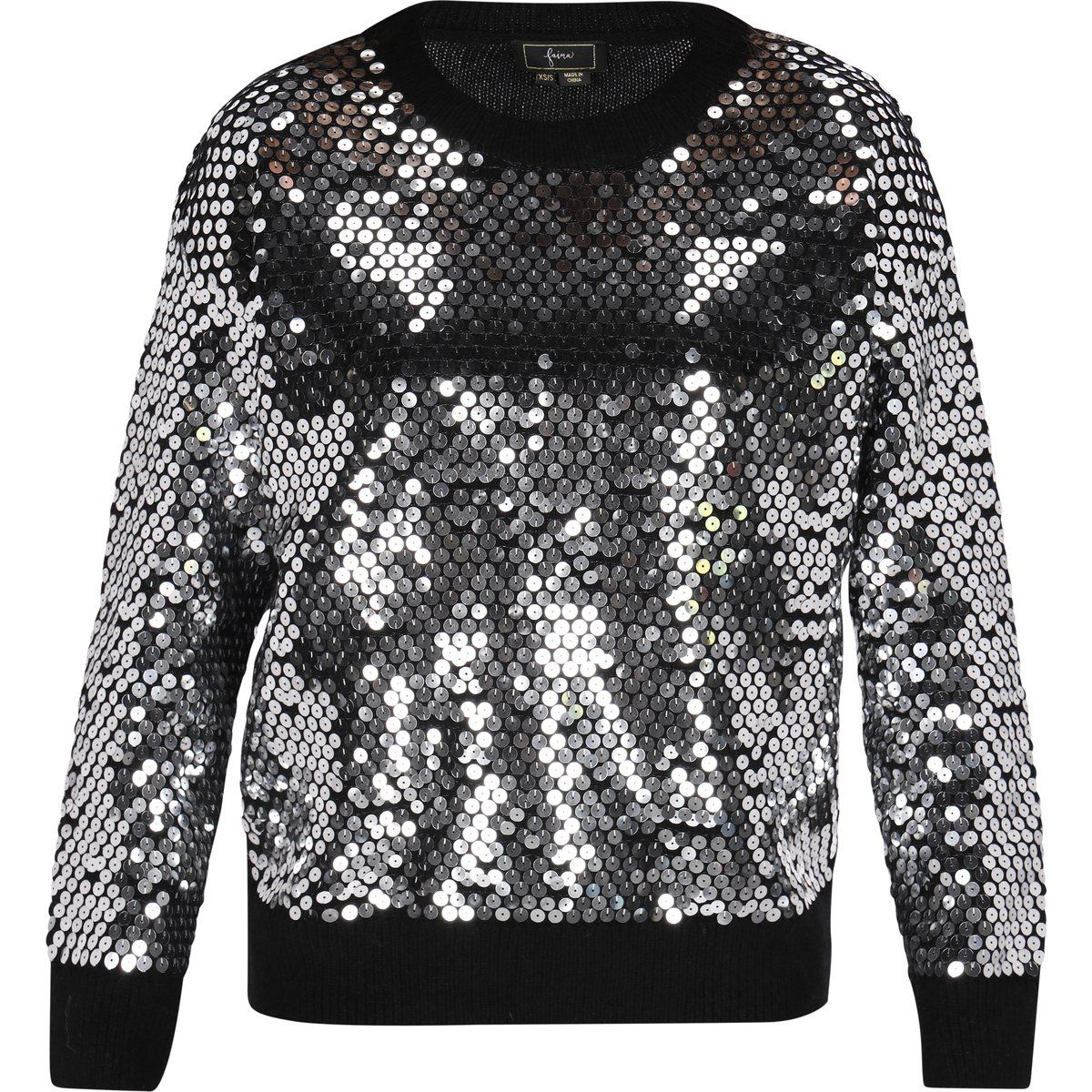 Strickpullover mit Pailletten-Verlauf