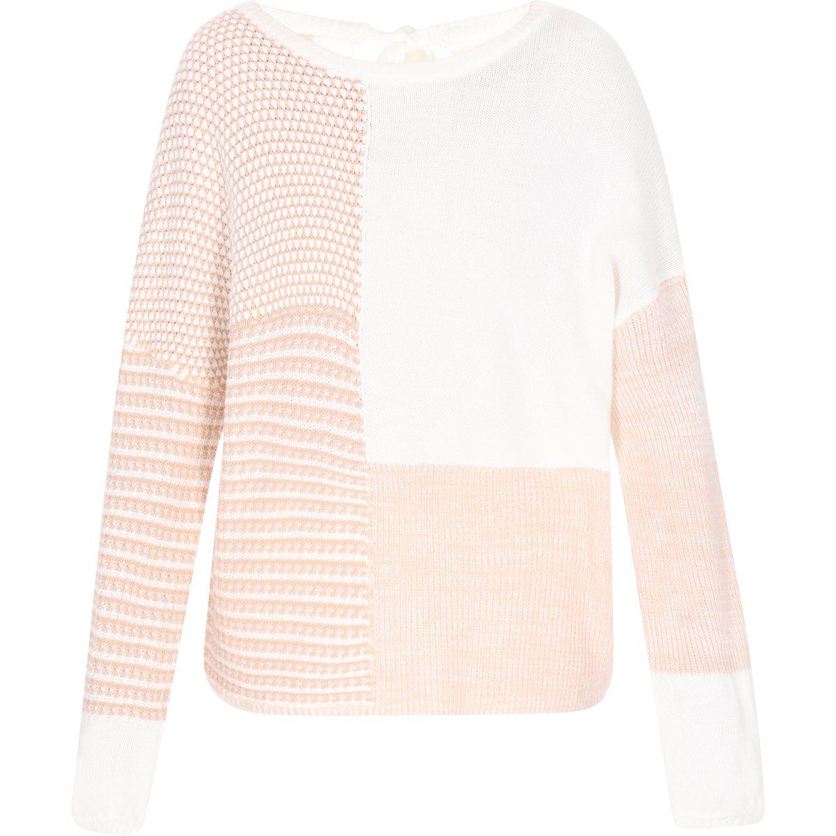 Strickpullover mit geometrischem Blockmuster