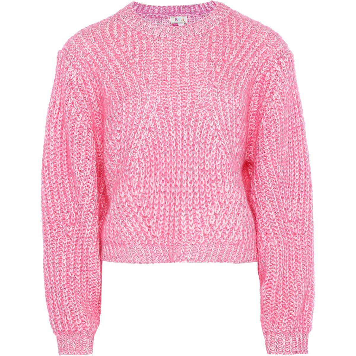 Strukturierter Kurzpullover mit Rundhalsausschnitt