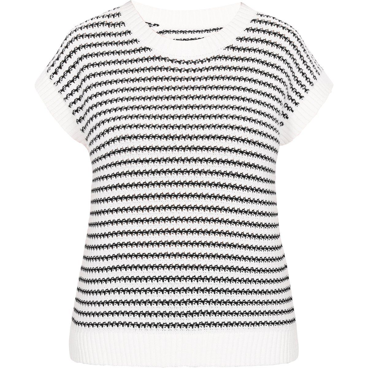 Gestreiftes Stricktop mit Flügelärmeln